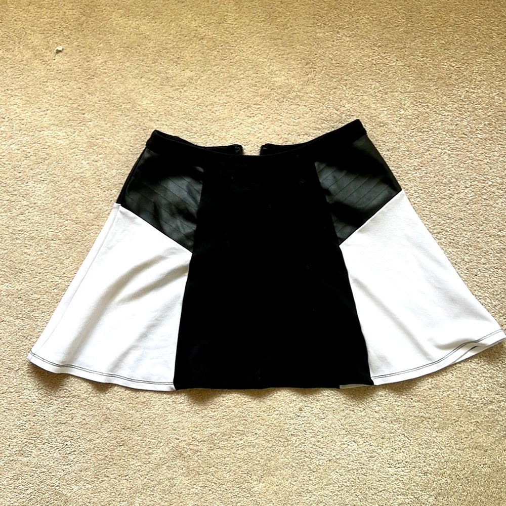 Black and White Block Skirt